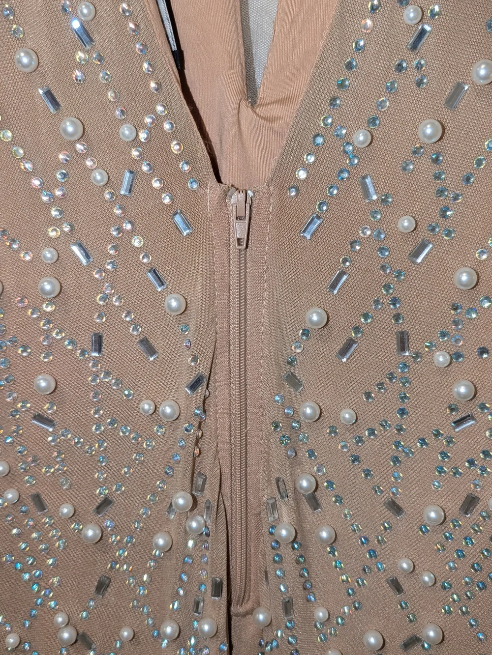 Marilyn Monroe JFK Birthday Dress Nude Embellished Prom Ball Party Dress - Picture 5 of 6